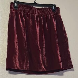 J. Crew Velvet Mini Skirt in Deep Red
